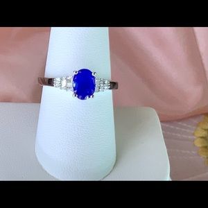 Genuine Diamond & Rare Blue Spinel Ring, 1.70 Cts.